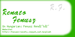 renato fenusz business card